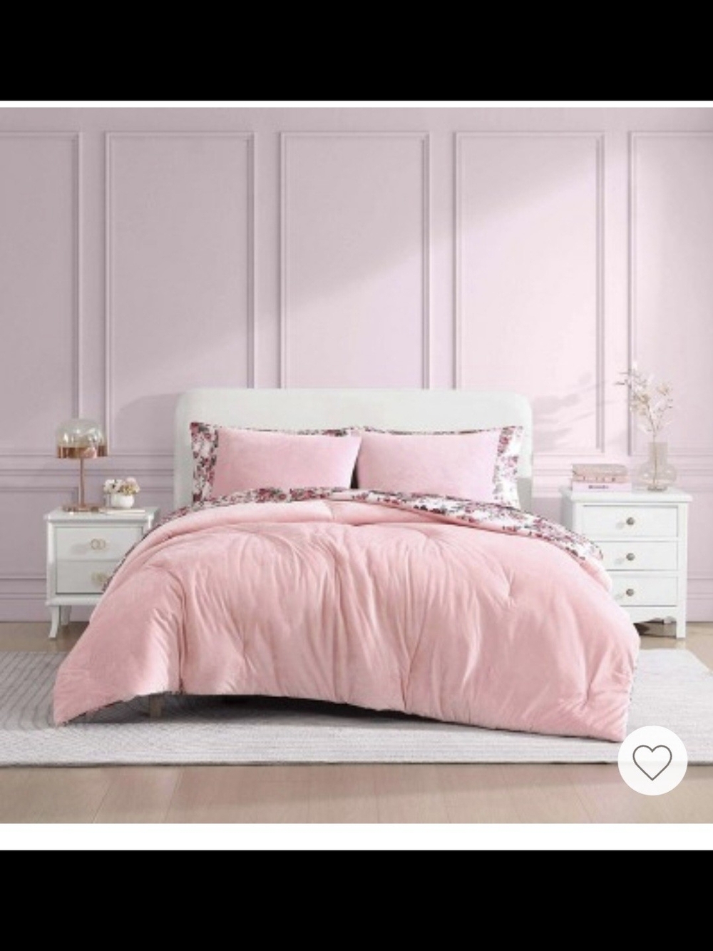Pink Betsy Johnson Reversable Duvet. King Size.